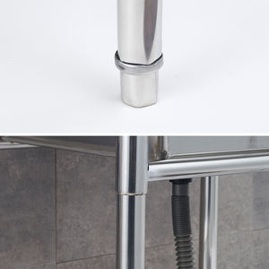 Fregadero Comercial de Acero Inoxidable de Tres Cubetas con Patas - Acabado Pulido de Alta Resistencia, Resistente a la Corrosión, Altura Ajustable - Product Image 5