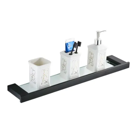 304 stainless steel bathroom glass vanity shelf