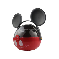 Seau à pop-corn Micky Mouse de 130 oz en plastique 3D personnalisé de dessin animé, conteneur de boîte à bonbons OEM Disney Design Snack Popcorn Chocolat Noix