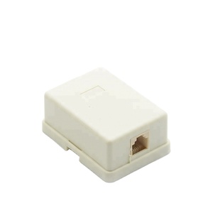 Boîtier de sortie téléphonique mural Melontel MT-5821 RJ11 en plastique ABS ivoire à port unique - Product Image 1