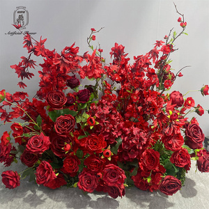 Flores Artificiales Rojo Borgoña para Mesa, Decoración para Banquetes, Eventos y Bodas, Flores Decorativas para Mesa y Pasillo, Ramo de Flores - Product Image 6