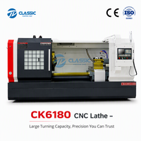 Tour CNC horizontal robuste CK6180, grande capacité de tournage, performance stable pour le tournage de pièces de précision à brides et arbres