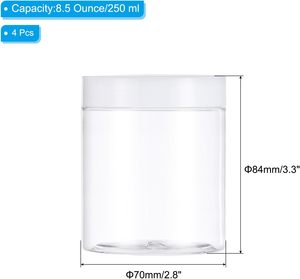Biodegradable Plastic <b>Jar</b> 100ml 120ml 200ml 250ml 500ml Clear PET Wide Mouth PET Plastic <b>Jar</b> Candy <b>Jar</b> With Plastic Lids - Product Image 2