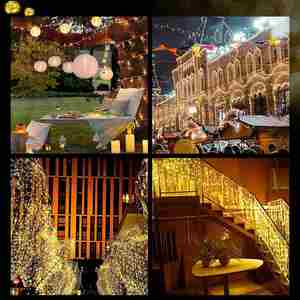 Đám Cưới <span class=keywords><strong>LED</strong></span> Vòng Hoa Đèn Không Thấm Nước Nhà Vườn Đảng Kỳ Nghỉ Trang Trí Ngoài Trời Giáng Sinh Cổ Tích <span class=keywords><strong>LED</strong></span> Chuỗi Đèn - Product Image 4