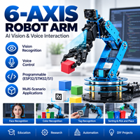 Kit de bras robotique programmable à 6 axes au prix le plus bas avec vision IA, commande vocale, ESP32, STM32, bras robotique open source pour l'éducation