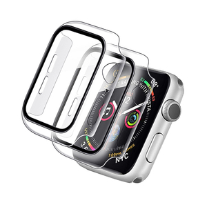 Funda de PC duro con Protector de pantalla de vidrio templado para <span class=keywords><strong>Apple</strong></span> <span class=keywords><strong>Watch</strong></span>, 7, 6, 5, 4, 3 SE, funda de parachoques resistente para iWatch 38/<span class=keywords><strong>40</strong></span>/41mm 44mm - Product Image 2