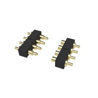 Conector QH Industrial de 4 pines, paso de 3 mm, DIP, pines redondos dorados, conector Pogo Pin de latón para placa PCB, tableta, computadora de escritorio