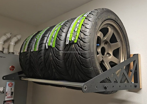 מתקן אחסון צמיגים מפלדה לתלייה על קיר, 2026, מתאים לצמיגים בקוטר 31-56 אינץ', מוטות טלסקופיים, אחסון רב-שכבתי, מתכוונן, כל צבע, מתאים לסופרמרקטים - Product Image 3