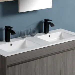 畅销产品陶瓷浴室水槽双洗手盆浴室柜酒店水槽