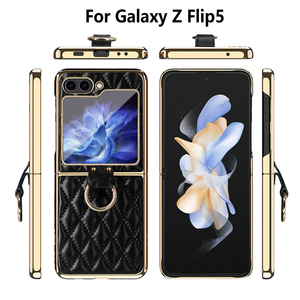Funda de teléfono móvil de cuero chapado en oro VIETAO para <span class=keywords><strong>Samsung</strong></span> para <span class=keywords><strong>Galaxy</strong></span> <span class=keywords><strong>Z</strong></span> <span class=keywords><strong>Flip</strong></span> 5 <span class=keywords><strong>4</strong></span> 3 cuero PU rosa con funda de anillo electrochapado - Product Image 4