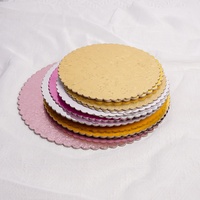 Plateau de Présentation Rond Jetable pour Pâtisseries et Gâteaux 16/26/32 cm, Planches de Base en Carton Doré pour Cupcakes et Desserts d'Anniversaire