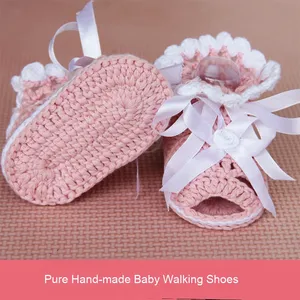 Zapatos de punto hechos a mano para caminar para bebés, sandalias de suela blanda antideslizantes, zapatos transpirables para niños, informales para otoño - Product Image 2