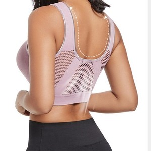 Hollow Mesh Breathable Sports Yoga Underwear Women's Plus Size Non-steel Ring Front Button Bra Thin Section Fashion - Product Image 4