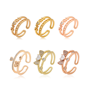 Latest XUPING Jewelry Wholesale Gold Plated Jewelry <strong>Rings</strong> Free Open <strong>Split</strong> <strong>Ring</strong> Fashion Jewelry <strong>Rings</strong> - Product Image 3