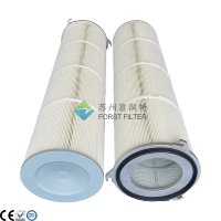 Filtre à air cylindrique à cartouche en polyester à trois attaches Venturi pour collecteur de poussière industriel, efficacité de 99,5 % et porosité de 0,5 m