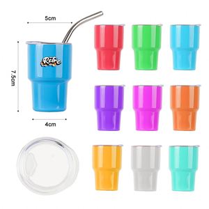 Vaso térmico mini de acero inoxidable ecológico personalizado de 2oz 3oz con pajita, aislamiento térmico de 6 horas para bodas, fiestas y bares - Product Image 2