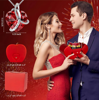 Kalung Mawar Merah Asli Awet Bentuk Hati yang Dapat Disesuaikan - Hadiah Ulang Tahun, Hari Valentine, Natal untuk Wanita, Ibu