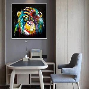 Aquarelle pensée singe <span class=keywords><strong>Art</strong></span> mural toile impressions abstrait animaux Pop <span class=keywords><strong>Art</strong></span> toile peintures décor mural photos pour chambre d'enfants - Product Image 5