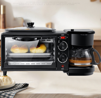 Machine à petit-déjeuner 3 en 1, machine à petit-déjeuner multifonctionnelle pour la maison, mini-four, cafetière