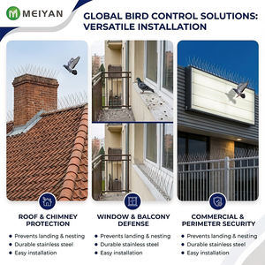 Vente directe d'usine, pointes anti-oiseaux en acier inoxydable massif SS304, écologiques, dissuasives pour les pigeons, pour toiture - Product Image 6