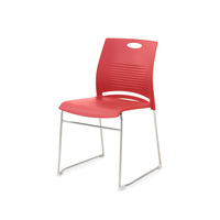 Chaise de conférence empilable sans accoudoirs en plastique PP multicolore pour exposition, salle de formation et visiteur