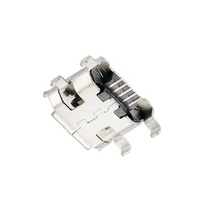 마이크로 USB 타입 B 5 핀 암 커넥터 4 족 싱크 플레이트 수평 SMT 장착 컬링 에지 USB 커넥터