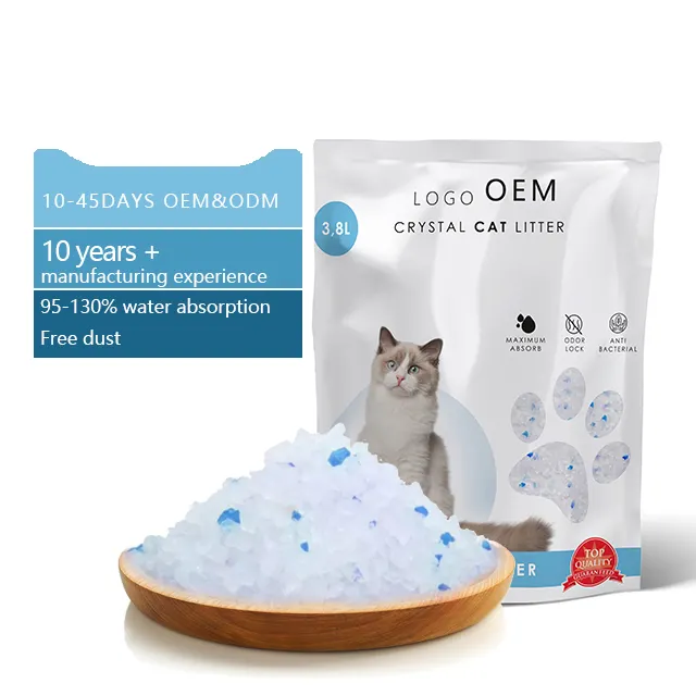 Ультра впитывающий пылезащитный силиконовый наполнитель для кошачьего туалета белый синий цвет силикагель кошачий наполнитель песок