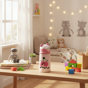 320ml Cute Animal Ear Children's Bottle-Custom Design <b>Double</b> <b>Wall</b> Vacuum Insulated Stainless Steel BPA Free Portable Rope 6 - Product Image 4