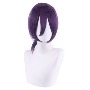 Peluca de <span class=keywords><strong>Cosplay</strong></span> Ainizi de 35 cm, Lisa, Sintética, Resistente al Calor, Marrón Púrpura, Personaje de Reze de <span class=keywords><strong>Chainsaw</strong></span> <span class=keywords><strong>Man</strong></span> - Product Image 3