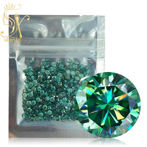 Moissanite Sciolta da 1,0 ct Taglio Rotondo 1 mm - 3,0 mm All'ingrosso, Gemma per Gioielli Fai da Te Colore Blu-Verde, Piccola Pietra di Moissanite Simil Diamante - Product Image 1