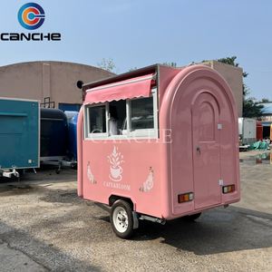 Camion de restauration mobile vintage en acier inoxydable multifonctionnel pour café, desserts, snacks, restauration rapide, logo personnalisé pour - Product Image 2