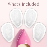 Coussinets pour talons hauts en gel de 4 mm d'épaisseur, pour soulager la douleur métatarsienne, semelles intérieures antidérapantes adhésives pour femmes