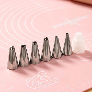 Embouts de pâtisserie en acier inoxydable, embouts pour poches à douille, embouts pour biscuits, choux, gâteaux chiffon, crème au beurre, ensemble d'embouts de décoration. - Product Image 1