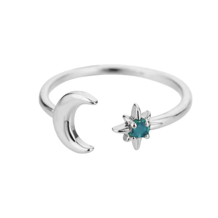 zartes modeschmuck feiner Schmuck Sonne Opal vergoldete Ringe mit Stein einstellbarer Mondstein offener Fingerring für Damen