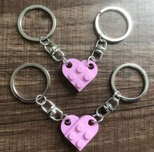 Cadeaux de Noël, porte-clés en forme de cœur pour couple, porte-clés en forme de cœur assortis en briques colorées, sans nickel, écologiques, anniversaire de mariage, RTS - Product Image 6