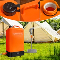 2024 nouveau Portable Camping douche 4.5 gallons Silicone réservoir d'eau USB Recharge chauffage solaire douche électrique intégré thermomètre