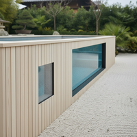 Piscine hors sol moderne en WPC avec fenêtre de visualisation en acrylique et éclairage LED pour villa, jardin et cour arrière