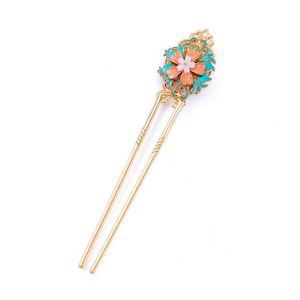 New <b>Chinese</b> Style Diamond <b>Hairpin</b> Ancient Style Blue Phoenix <b>Hairpin</b> Tassel <b>Hairpin</b> Classical Flower Rhinestone Hair Stick Claw - Product Image 5