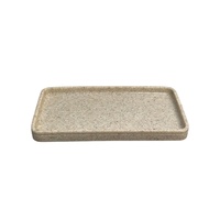 Plateau de rangement rectangulaire en résine à texture grès pour cosmétiques, bijoux, parfums et clés d'entrée