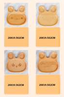 Assiette d'alimentation pour bébé en bois écologique avec logo personnalisé, motif animal, pour enfants, pour le déjeuner, le dîner, les collations