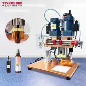 Semi Automatic Cosmetic Cream Dropper Jar Capping Machine Small Bottle Capper with Clamping Device