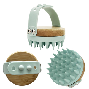 Cepillo Masajeador de Cuero Cabelludo de Silicona y Bambú para Champú, Eliminación de Caspa, Crecimiento del Cabello, con Logotipo Láser, Doble Uso, para Hogar y Salón - Product Image 5