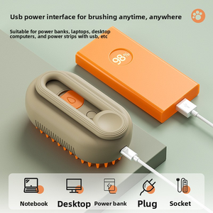 فرشاة تمشيط للحيوانات الأليفة بضغطة واحدة لإزالة الشعر وتدليك القطط والكلاب بدون غسيل، مستلزمات تنظيف بالجملة - Product Image 4