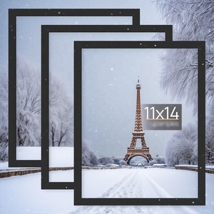 Cadre photo noir multifonctionnel 11x14 Montage mural et affichage de table Cadres photo pour 8x10 avec tapis ou 11X14 sans tapis - Product Image 4