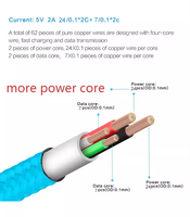 Câble de charge rapide magnétique Type-C en nylon tressé de haute qualité 2.4A 1M Longueur personnalisable Multicolores pour iPhone