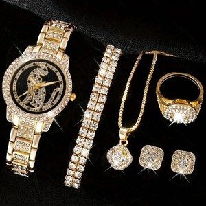 Coffret Cadeau de Luxe Saint-<span class=keywords><strong>Valentin</strong></span> 2026 : Collier, Bracelet, Boucles d'Oreilles, Bague en Diamant avec <span class=keywords><strong>Montre</strong></span> en Quartz Romain et Parure de Bijoux - Product Image 5