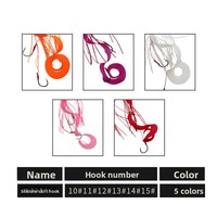 Jupe en silicone pré-nouée Alpha avec hameçon en carbone haute performance 1g 2g 10 # -14 #   Spinnerbait multicolore DIY pour la pêche au bar en eau douce - Pièces détachées