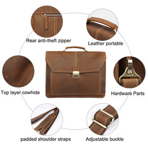 <span class=keywords><strong>Valigetta</strong></span> <span class=keywords><strong>con</strong></span> lucchetto per <span class=keywords><strong>valigetta</strong></span> in vera pelle j. M.D <span class=keywords><strong>con</strong></span> lucchetto a combinazione borsa da ufficio da <span class=keywords><strong>uomo</strong></span> marrone <span class=keywords><strong>valigetta</strong></span> in pelle di cavallo pazzo - Product Image 4