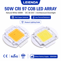 CRI 97 Natural White 4000K COB LED Array 50W DC30-34V untuk Lampu Downlight Arsitektural Papan Tembaga Merah Pabrik OEM