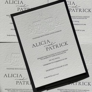 Invitation <span class=keywords><strong>de</strong></span> <span class=keywords><strong>mariage</strong></span> personnalisée en papier coton avec impression typographique et gravure, reliure parfaite pour les entreprises <span class=keywords><strong>de</strong></span> planification <span class=keywords><strong>de</strong></span> mariages - Product Image 4